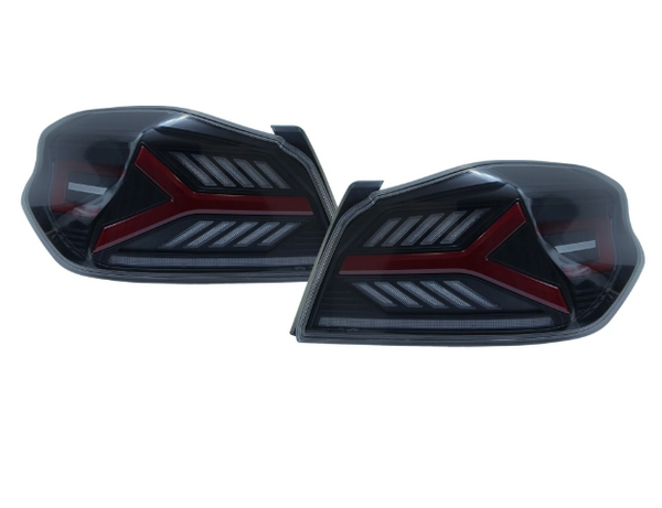 OLM Y-Spec LED Taillights (Smoke Lens, Red Optic) - 2015-2021 Subaru WRX / STI