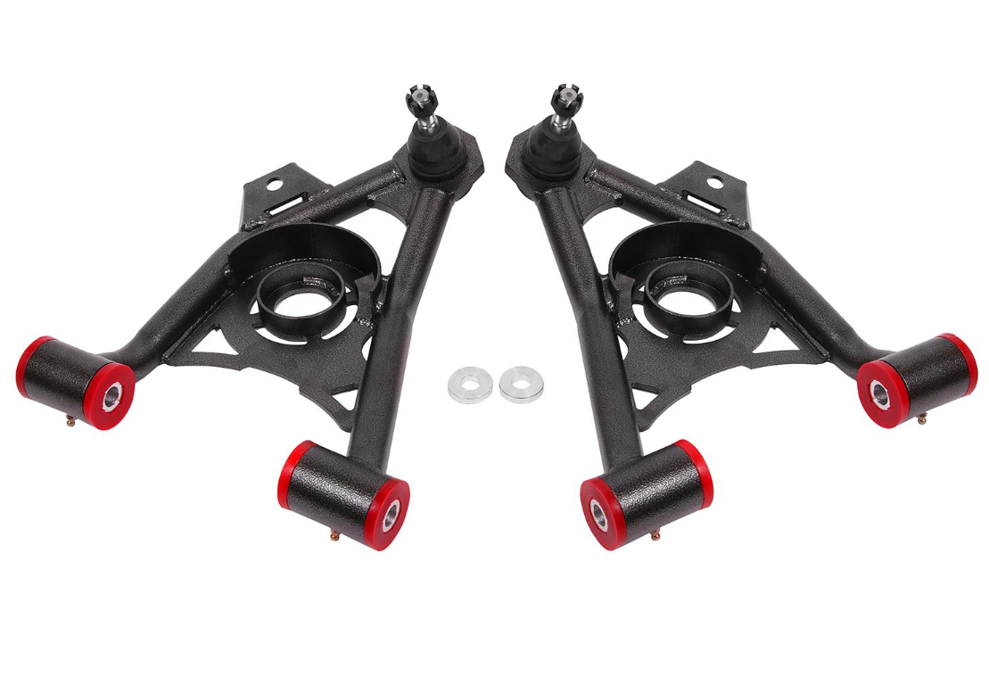 BMR 1994 - 2004 Ford Mustang Non-Adj. A-Arms Lower (Poly) w/ Spring Pocket - Black Hammertone