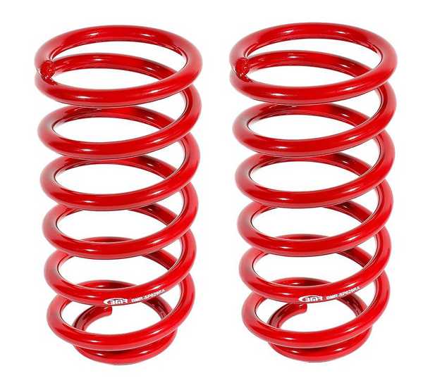 BMR 1979 - 2004 Ford Mustang (Ex. 99-04 Mustang Cobras w/ IRS) 1in Drop Rear Lowering Springs - Red