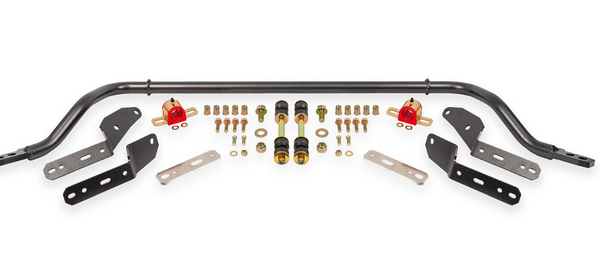 BMR 64-72 GM A-Body 1.25in Hollow 2-Hole Adjustable Front Sway Bar Kit - Black Hammertone / Red
