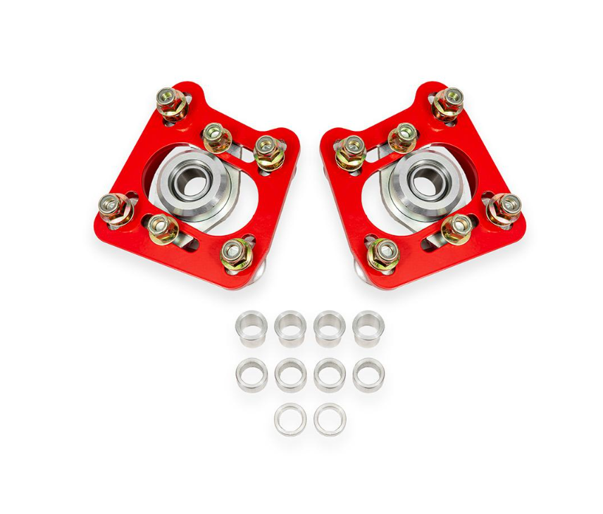 BMR 1994 - 2004 Ford Mustang Steel Caster Camber Plates - Red