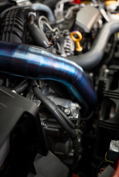 Torque Solution 2022+ Subaru WRX / 2019 + Ascent / 2020 + Outback XT / 2022+ Outback Wilderness Titanium Top Mount Charge Pipe Kit (Burnt Purple/Blue)