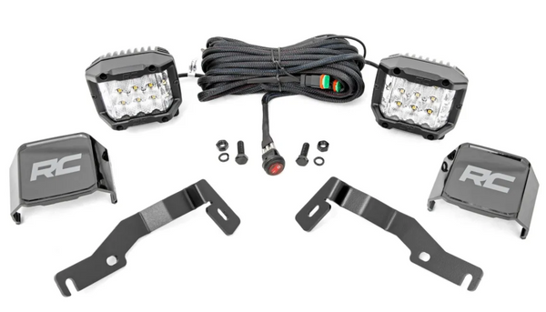 Rough Country LED Light Kit Ditch Mount 3" OSRAM Wide Toyota Tacoma 2024 +