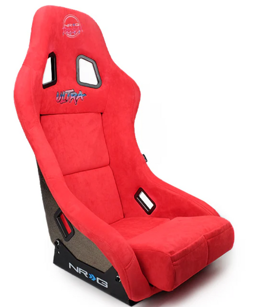 NRG FRP Bucket Seat ULTRA Edition - Medium (Red Alcantara/Pearlized Back)