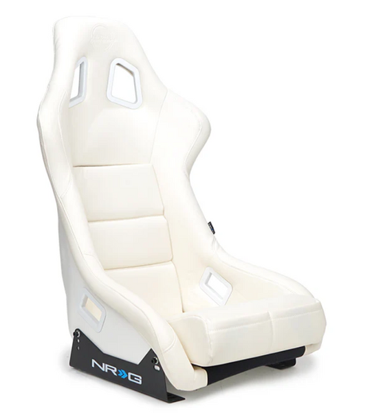 NRG FRP Bucket Seat White Vinyl Material (Large)