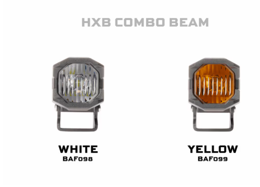 Morimoto  1 Banger LED Pods: HXB Combo Beam ( White / Amber )