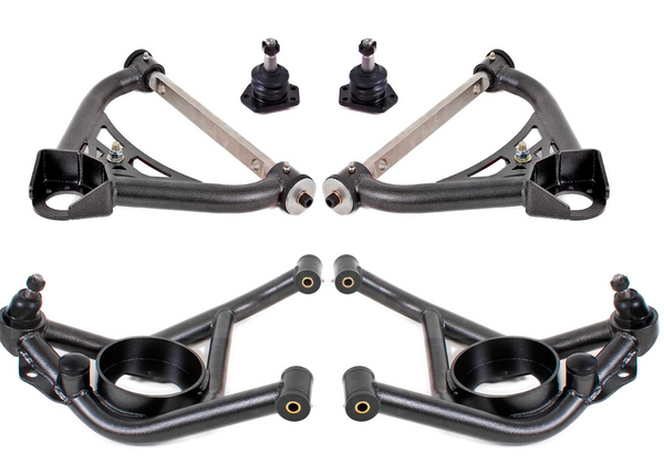 BMR 70-81 GM F-Body / 75-79 GM X-Body Non-Adjustable A-Arm Kit - Black Hammertone