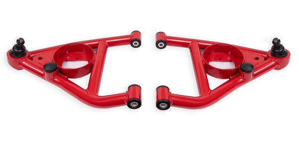 BMR  1967-1969 GM F-Body and 1968-1974 GM X-Body  w/ Bump Stops Lower A-Arms w/ STD. Ball Joint (Delrin) - Black / Red