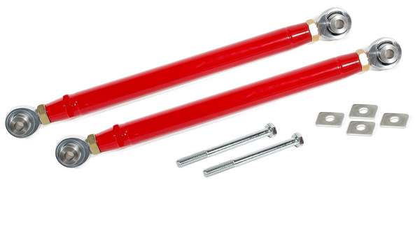 BMR 2016 - 2024 6th Gen Camaro Rear Double Adjustable Rod Ends Toe Rods - Red