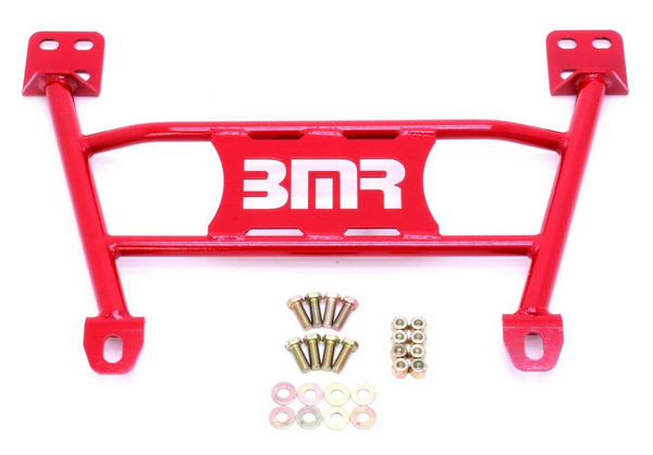 BMR 2005 - 2014 S197 Mustang Radiator Support Chassis Brace - Red / Black