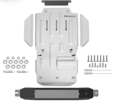 Rival 2010 - 2024 Toyota 4Runner Aluminum Transmission Transfer Case Catalytic Converter Skid Plate
