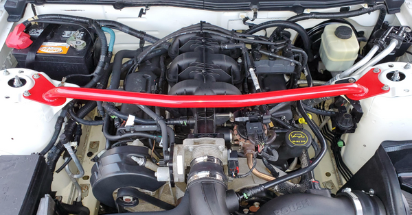 BMR 2005 - 2010 S197 Mustang V6 Strut Tower Brace - Red / Black