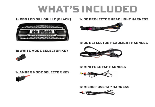 Morimoto Dodge Ram 2500 / 3500 HD  ( 2013 - 2018 ) XBG LED DRL Grille (Chrome / Black)