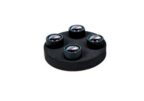 BMW M Logo Valve Stem Cap Set - Black