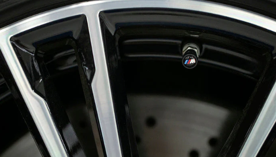 BMW M Logo Valve Stem Cap Set - Black