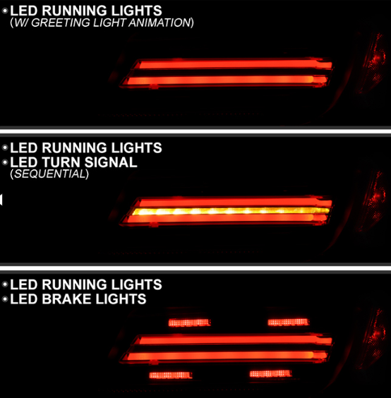 Spyder Apex 2022 + Toyota GR86/BRZ Full LED Tail Lights - Black (ALT-YD-TGR8622-SEQGR-BK)