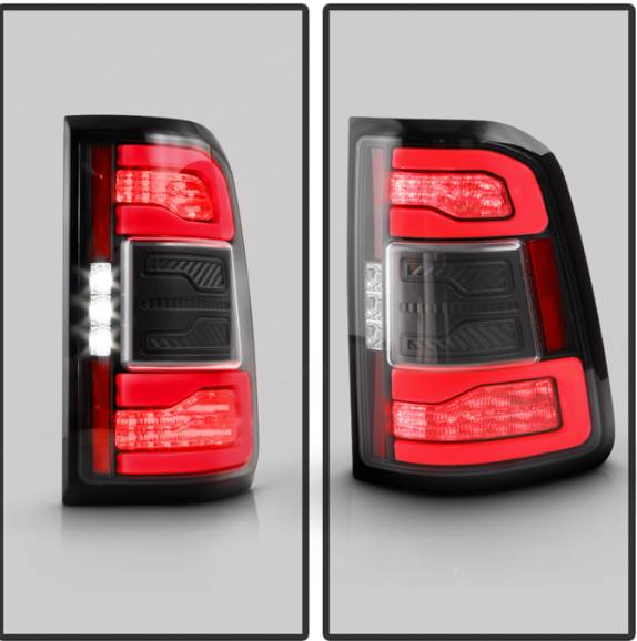 Spyder Apex 2019 - 2023 Dodge Ram 1500 (w/ Factory LED) LED Tail Light - Black (ALT-YD-DR19LEDT2-SEQ-BK)