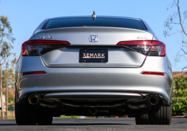 Remark 2022+ Honda Civic Sport Sedan (FE2) Catback Exhaust - Dual Burnt Stainless Steel Tips