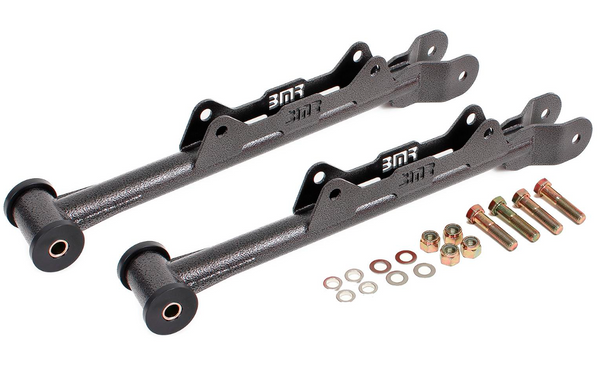 BMR 2010 - 2015 5th Gen Camaro Chrome Moly Non-Adj. Rear Lower Control Arms (Delrin) - Red / Black
