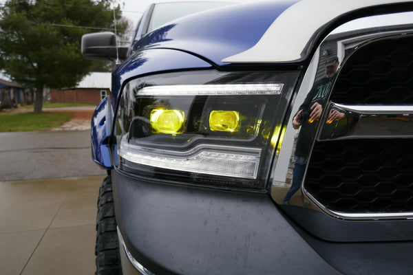 OLM 2009-2014 Dodge Ram Bi-Beam Headlights - Infinite Series (White DRL)