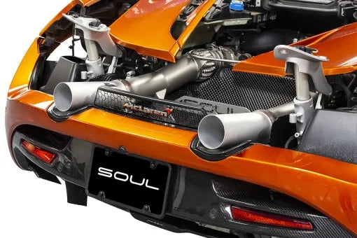 SOUL McLaren 720S Competition Exhaust - Straight Cut Stainless Silver Ceramic Tips
