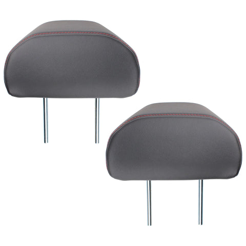 JDM Subaru Rear Leather Headrest Set w/ Red Stitching - Subaru WRX 2022+