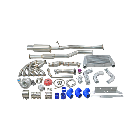 CXRacing Turbo Manifold Downpipe + Intercooler Kit + Catback For 84-91 BMW E30 with Stock M20 Inline 6 Engine