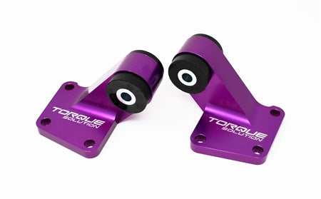 Torque Solution 2003 - 2006 Mitsubishi EVO VII-IX Billet Rear Differential Mounts - Black / Purple