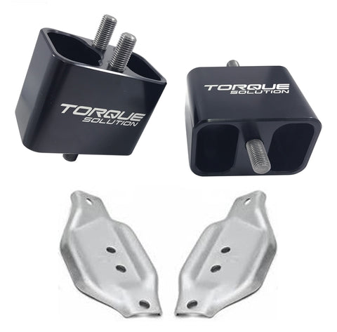 Torque Solution Solid Billet Engine Mounts w/ Mount Plates: 2002 - 2014 Subaru WRX / 2004 - 2017 STI