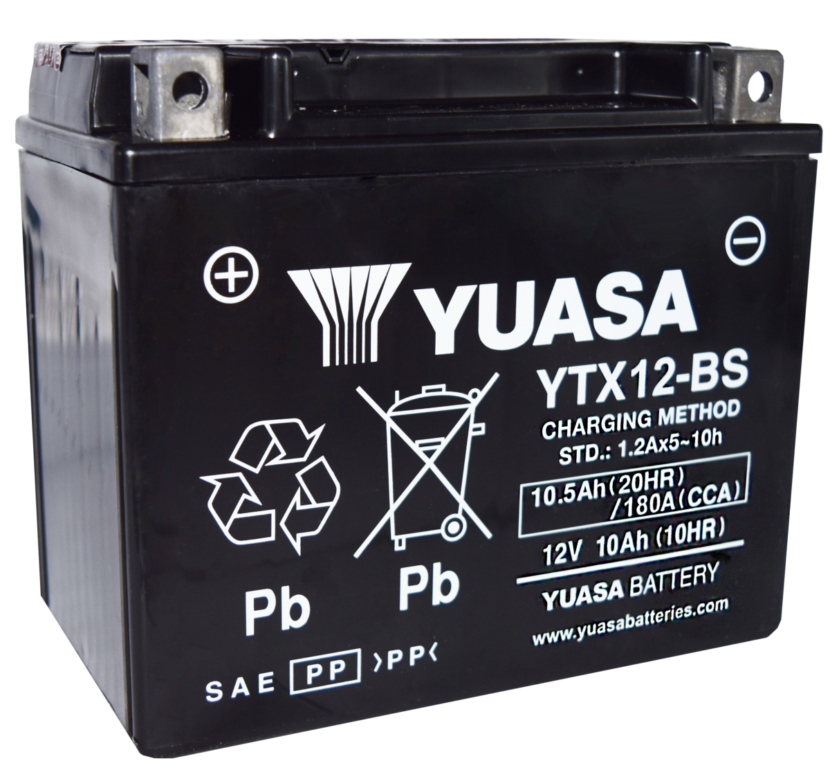 Yuasa YTX12-BS Maintenance Free AGM 12 Volt Battery (Bottle Supplied)