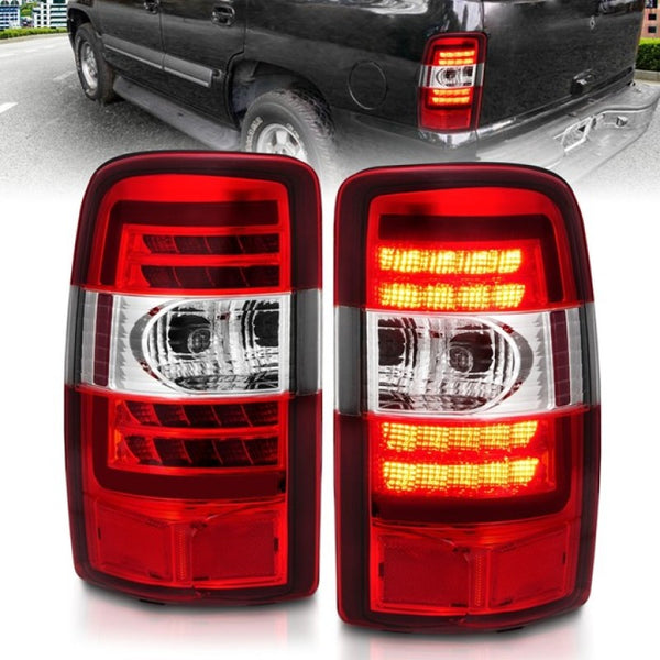 ANZO 2000-2006 Chevrolet Tahoe / Suburban / Yukon LED Tail Lights w/ Red Lens Chrome Housing