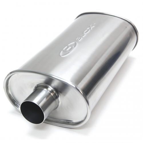 BLOX Racing 3 inch SL Sport Muffler - Silver / Matte Black