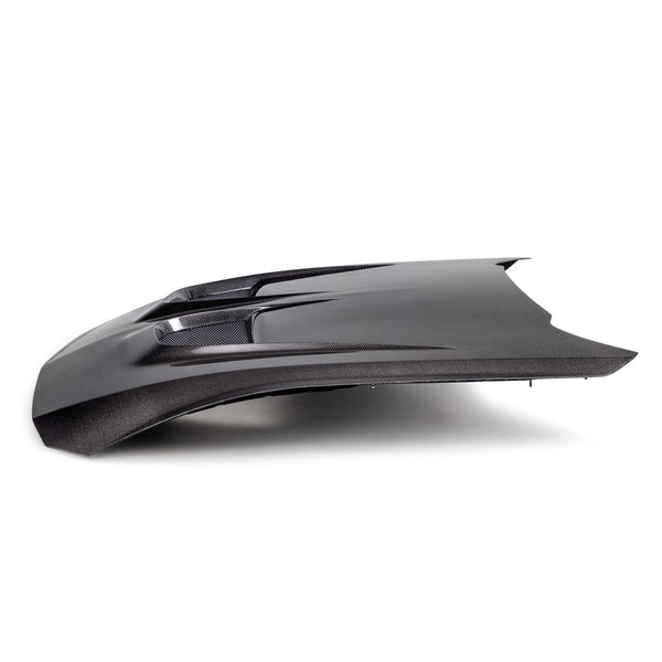 Anderson Composites 2024 + Ford Mustang S650 Type-GTD Double Sided Carbon Fiber Hood