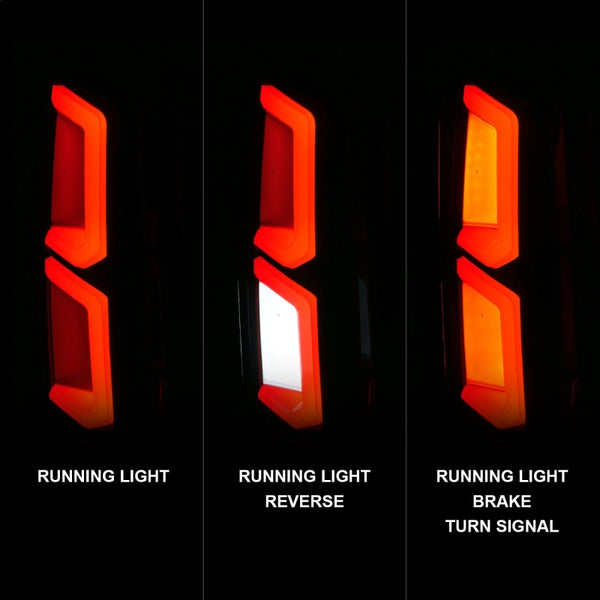ANZO 2015-2020 Chevrolet Tahoe / Suburban LED Tail Lights w/ Light Bar Black Housing Clear Lens