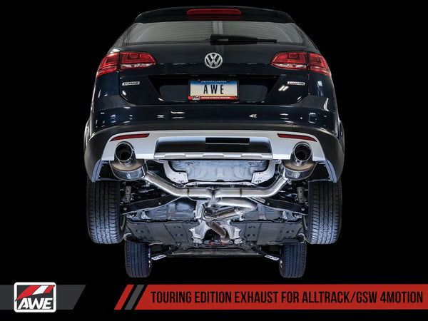 AWE Tuning VW MK7 Golf Alltrack / Sportwagen 4Motion Touring Edition Exhaust - Diamond Black Tips