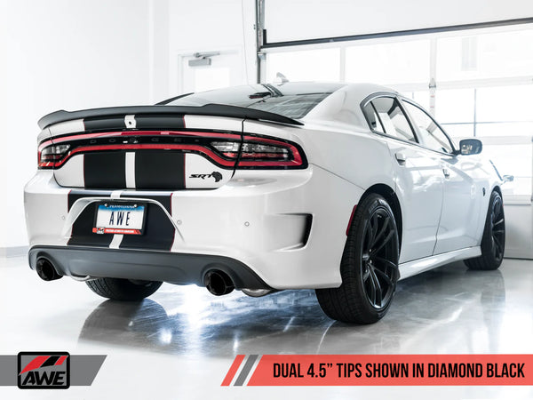 AWE Tuning 2015 - 2023 Dodge Charger 6.4L/6.2L Non-Resonated Touring Edition Exhaust - Diamond Black Tips