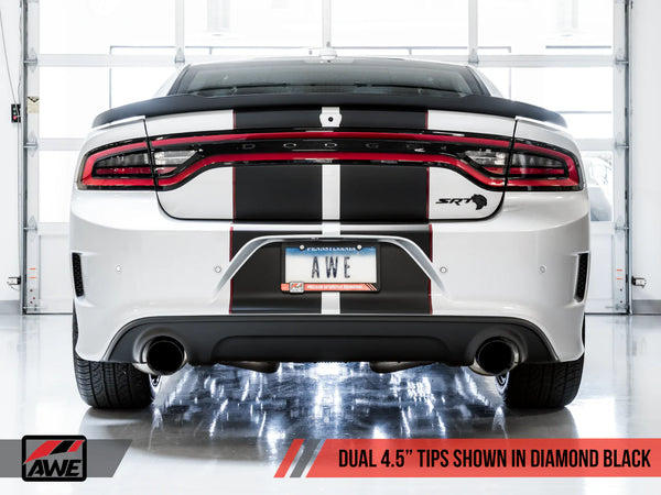 AWE Tuning 2015 - 2023 Dodge Charger 6.4L/6.2L Supercharged Track Edition Exhaust - Diamond Black Tips