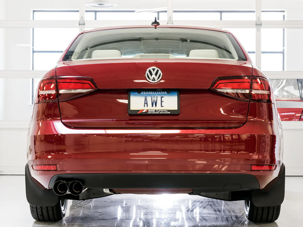 AWE Tuning 2016 - 2018 Volkswagen Jetta Mk6 1.4T Track Edition Exhaust - Diamond Black Tips