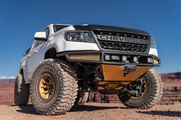 N-Fab M-RDS Front Bumper 2015 - 2020 Chevy Colorado - Tex. Black w/Silver Skid Plate