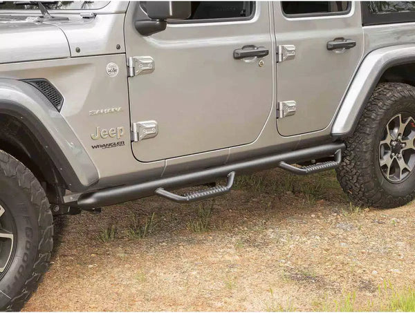 Rugged Ridge Spartan Nerf Bar Textured Black 2018 + Jeep Wrangler JL 4 Door