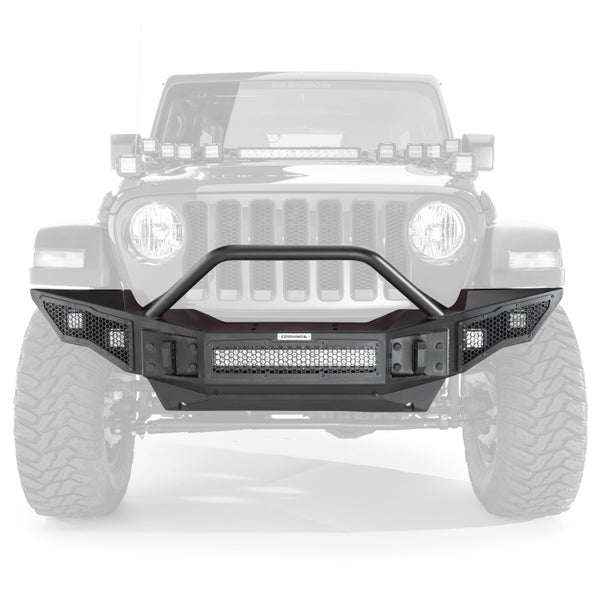 Go Rhino 2007 + Jeep Wrangler JL/JLU/JK/JKU/Gladiator JT Rockline Full Width Bumper w/ Overrider