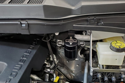 J&L 2021 +  Ford F-150 3.5L Passenger Side Oil Separator 3.0 - Black Anodized