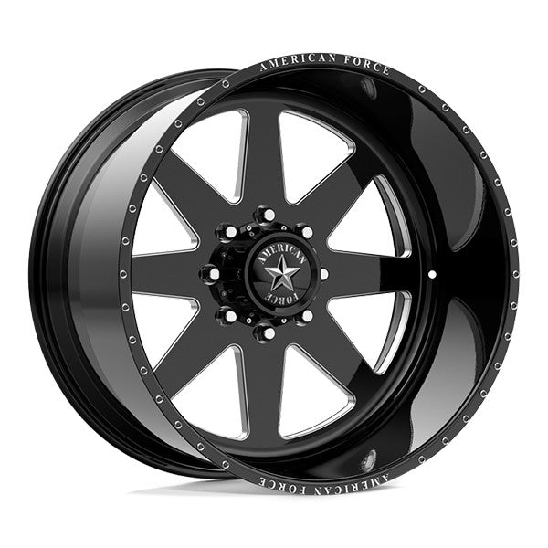 American Force AW011 INDEPENDENCE Gloss Black Milled 22x12 -40 8x170mm 125mm