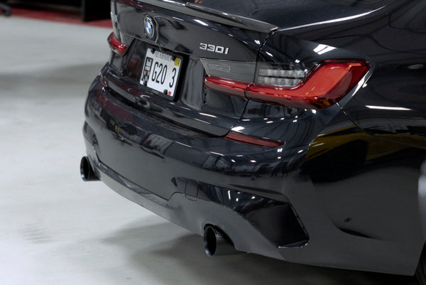 Dinan 2019 - 2026 BMW 330i (G20)/ 2021 - 2026 BMW 430i (G22) Valved Axleback Exhaust System - Black Tips