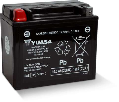 Yuasa YTX12 Maintenance Free AGM 12 Volt Battery