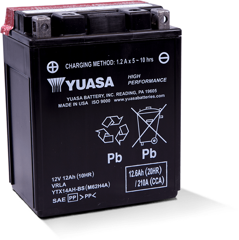 Yuasa YTX14AH-BS High Performance AGM 12 Volt Battery (Bottle Supplied)