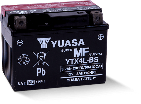 Yuasa YTX4L-BS Maintenance Free AGM 12 Volt Battery (Bottle Supplied)
