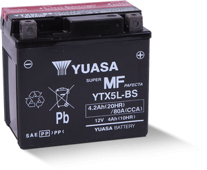 Yuasa YTX5L-BS Maintenance Free AGM 12 Volt Battery (Bottle Supplied)