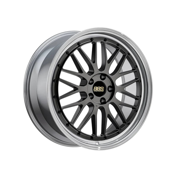 BBS LM 18x9 5x114.3 ET42 PFS Diamond Black Center Diamond-Cut Rim Wheel - PFS/Clip Req