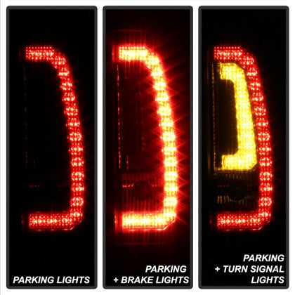 Spyder Chevy Suburban/Tahoe 2007 - 2014 V2 - Light Bar LED Tail Lights - Black ALT-YD-CSUB07V2-LED-BK